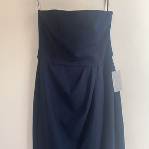 Strapless blue dress